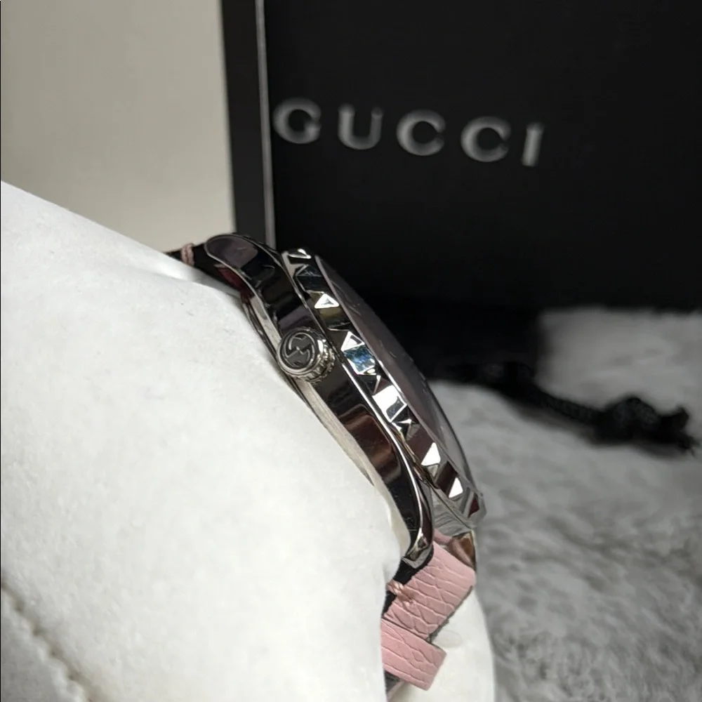 Gucci Pink and Black Luxury Watch